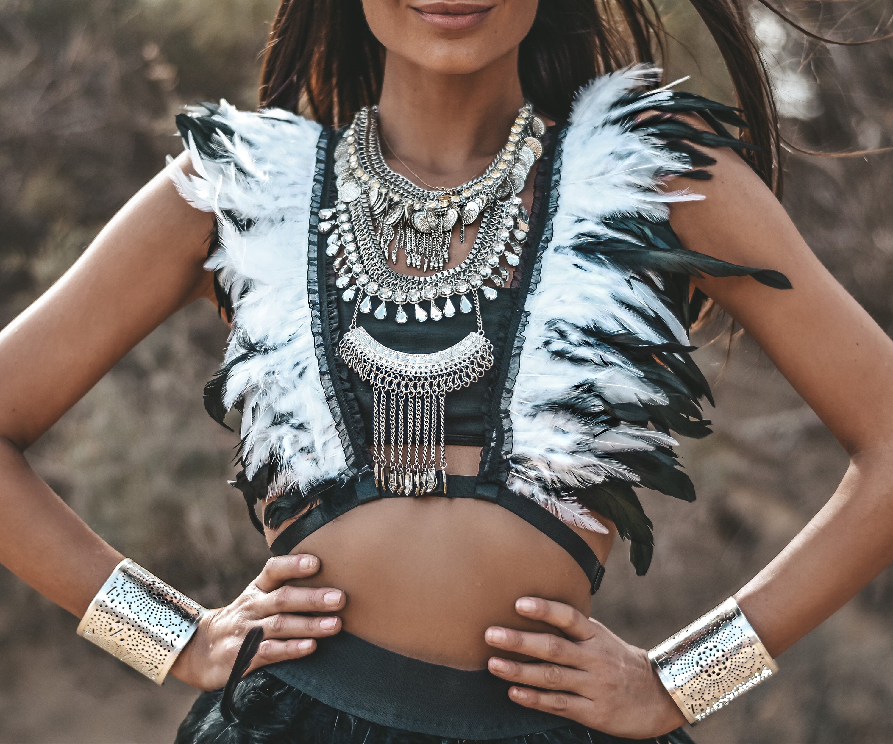Feather Top / Feather Outfit / Burning 