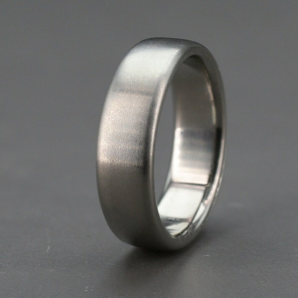 Bague en titane " Titan" - Bande simple en titane - 5 ans de mariage - Finition brossée/satinée