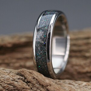 MD8 Titanium ring Meteorite/Opal of your choice
