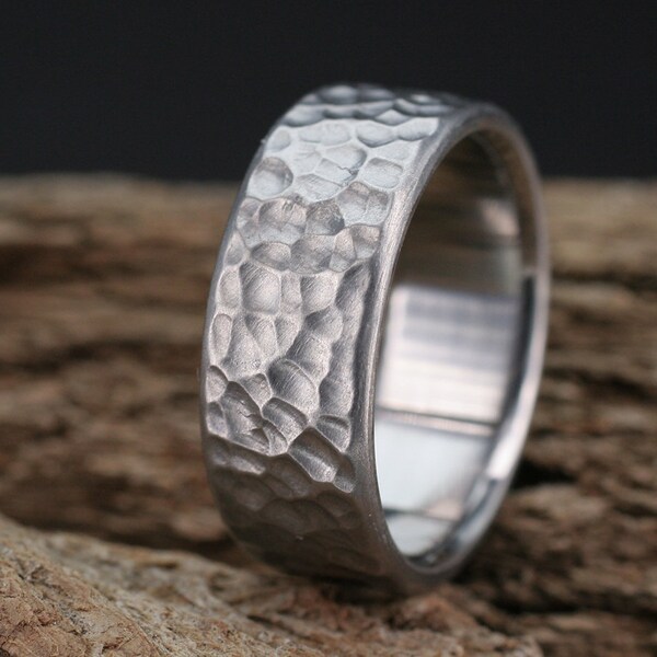 A17 Titanium ring hammered