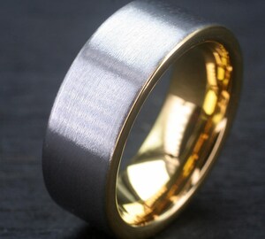 Bague Fiançailles/mariage Acier Inoxydable - Largeurs 4mm, 6mm, 8mm - Taille 47 à 72 - Finition Biseautée