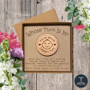 Moneda de decisión para el bebé / El mejor regalo para baby shower / Regalo original / Regalo para nuevos padres / Marcador de decisiones de madera / Regalo para recién nacido / Detalle navideño