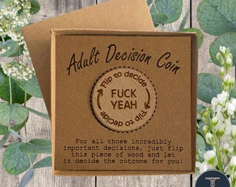 Adult Life Decision Coin / Flip to decide / Couples Gift / Funny Gift / Novelty Gift / Rude Gift / Adult Gift / Best Stocking Filler