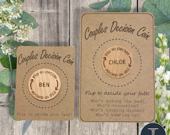 Couples Decision Coin / Flip to decide / Gift for Him / Gift for Her / Birthday Gift  / Couples Gift / Funny / Best Valentines Day Gift
