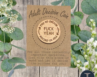 Adult Life Decision Coin / Flip to decide / Couples Gift / Funny Gift / Novelty Gift / Rude Gift / Adult Gift / Best Stocking Filler