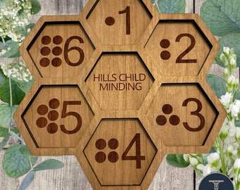 Montessori 3D Number Counting Tray, Early Years Wooden Resource, EYFS