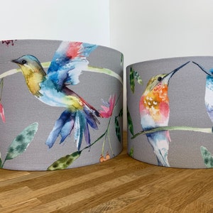 Handmade 'Love Birds' Lampshade, Using Voyage Maison Tafuna Fabric, For Table, Floor Lamp or Ceiling Pendant, 20cm, 25cm, 30cm, 35cm or 40cm