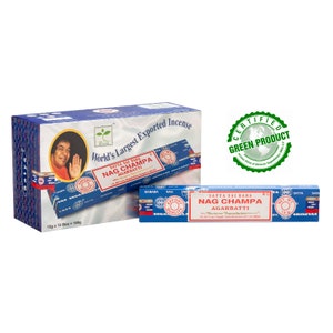 Satya Sai Baba Classic Blue Agarbatti Incense Offer Box of 12 packs of 15 grams (approximately 144 sticks)