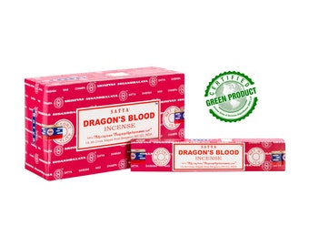 Satya Sai Baba Dragon&#39;s Blood Agarbatti Incense Offer Box of 12 packs of 15 grams (about 144 sticks)