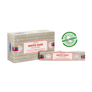 Incense Satya Sai Baba White Sage Sage Agarbatti Offer Box of 12 packs of 15 grams (about 144 sticks)