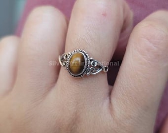 WHOLESALE 5PC 925 SOLID STERLING SILVER TIGER EYE RING LOT S864 