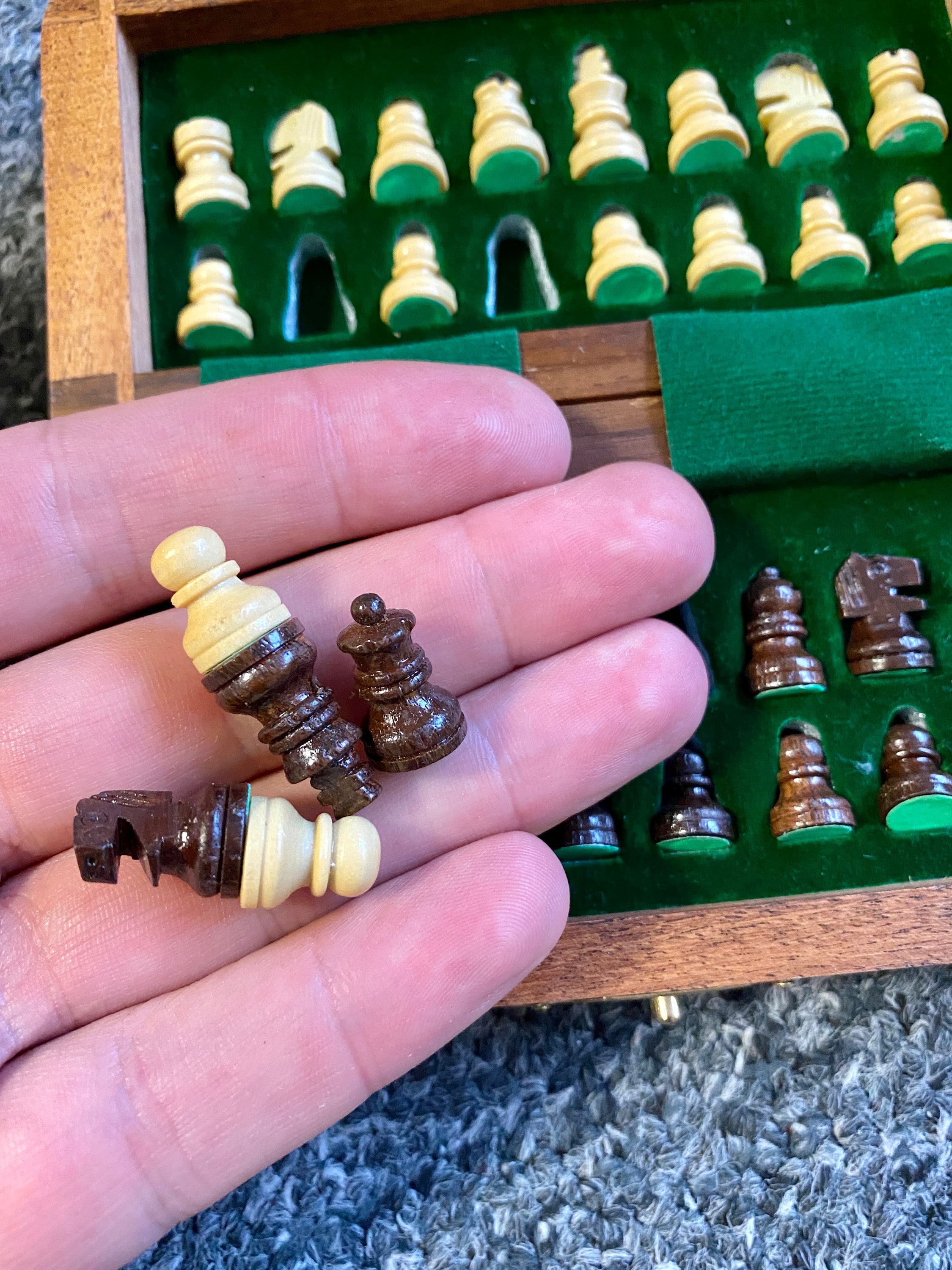 Mini Chess Set Travel Chess Set Wooden Chess Sets Etsy