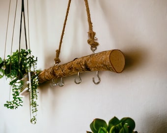 Étagère en bois de bouleau - Suspension murale en bouleau blanc naturel