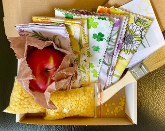 Beeswax Food Wrap Kit, Eco Friendly Gift Sustainable, Zero Waste Plastic Free, Birthday, For Her, For Him DIY Kit, Mothers Day