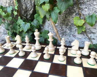 Jeu d’échecs - Jeu d’échecs en bois - Planche en bois, pièces de boîte de rangement pliantes