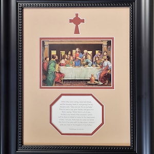 The Last Supper framed picture with Scripture