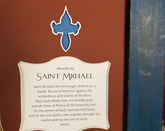 St. Michael Prayer Print: Rustic Framed Wall Art