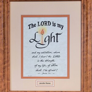 The Lord is my Light and my salvation Psalm 27 Scripture verse framed image 4