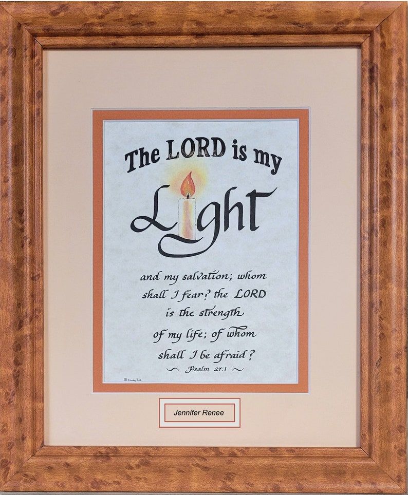 The Lord is my Light and my salvation Psalm 27 Scripture verse framed image 4