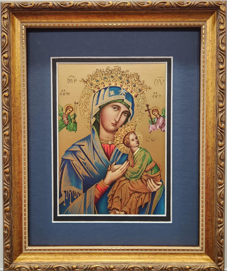 Our Lady of Perpetual Help Foil Print Custom Framed and Matted Picture ...