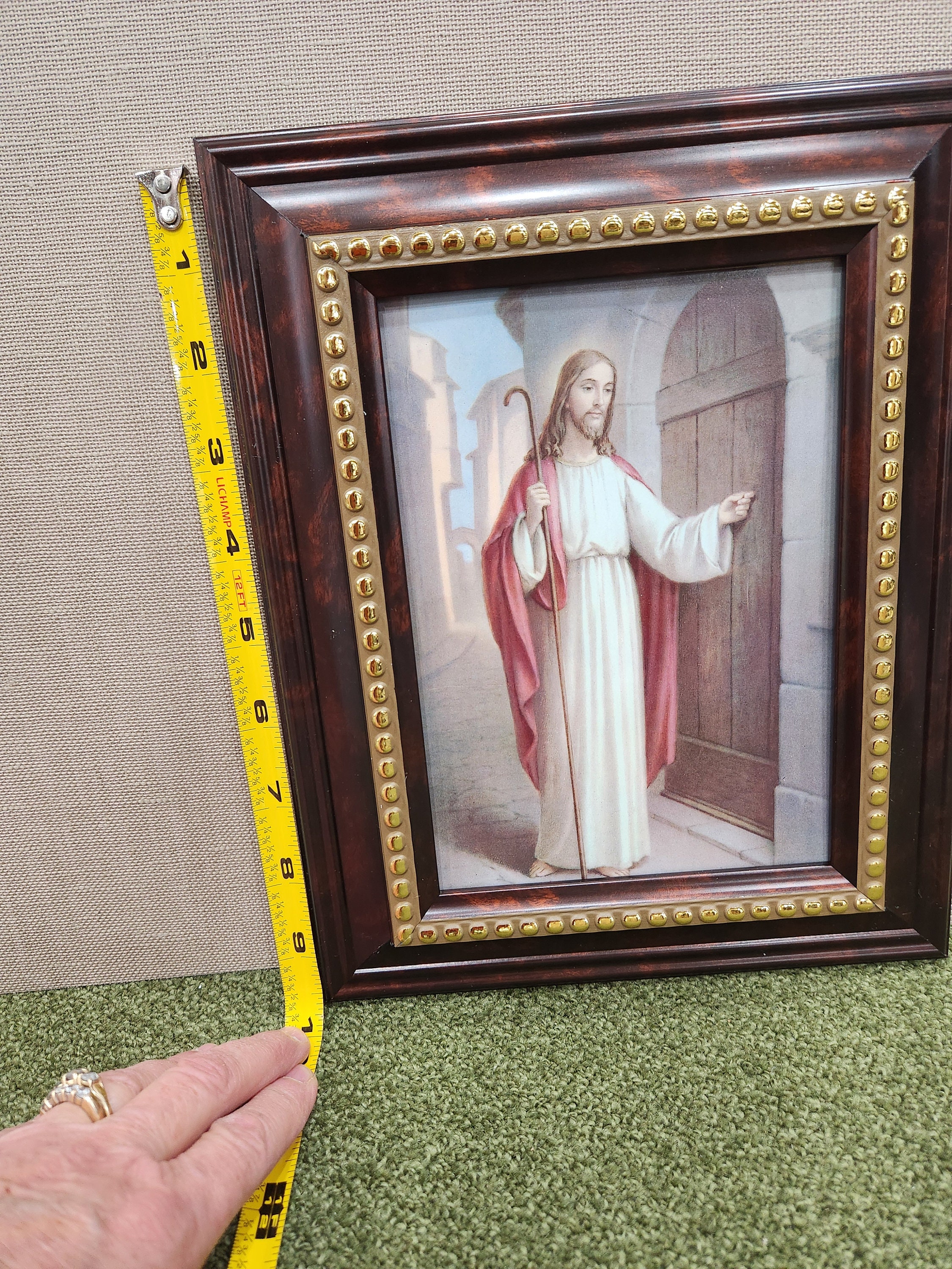 Vintage Jesus Knocking at the Door Framed Catholic Print. - Etsy
