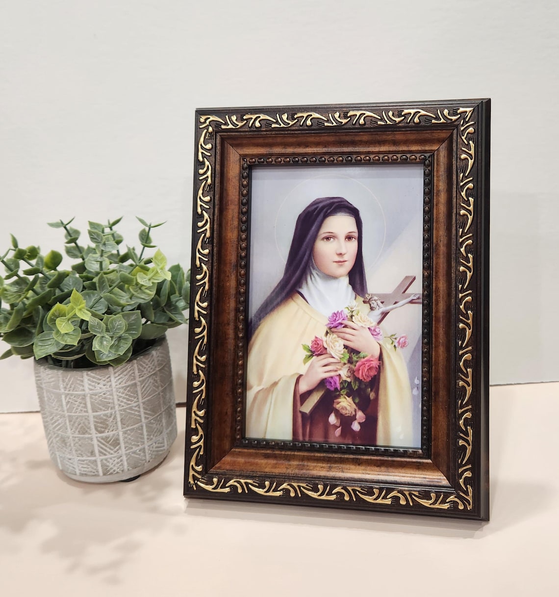 St. Therese of Lisieux Small Framed Catholic Saint Desktop Picture - Etsy