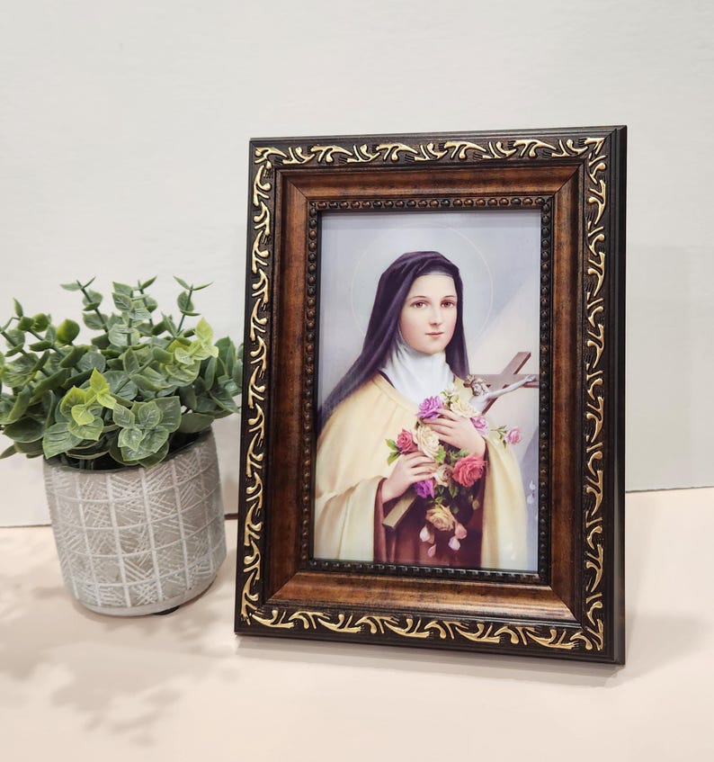 St. Therese of Lisieux Small Framed Catholic Saint Desktop Picture - Etsy