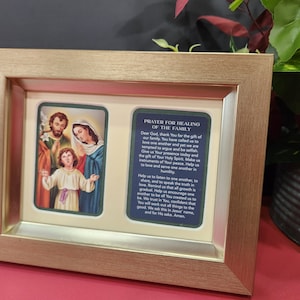 Holy Family Healing Prayer framed picture.