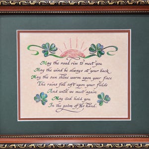 An Irish Blessing poem custom framed and matted May the road rise to meet you