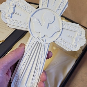 Holy Spirit Confirmation Cross: Resin Dove Gift (7.5&quot; H)