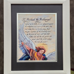 Saint Michael the Archangel custom framed picture