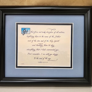 The Great Commission Matthew 28 19-20 Scripture Verse Framed and Matted picture