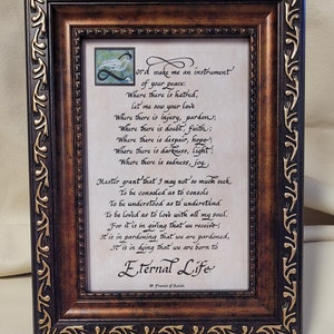 St. Francis of Assisi framed prayer