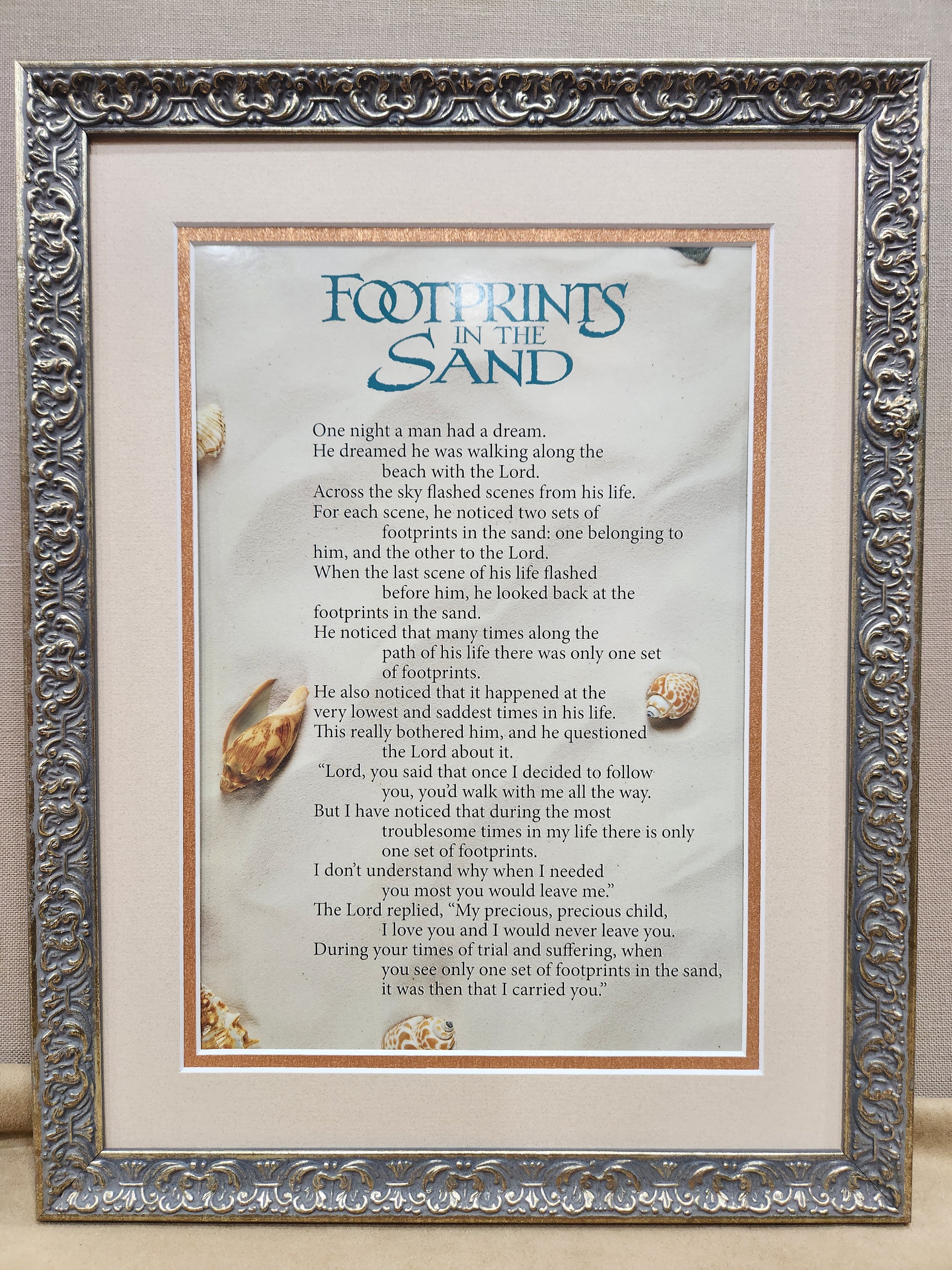 Footprints in the Sand Poem Custom Framed Picture - Etsy