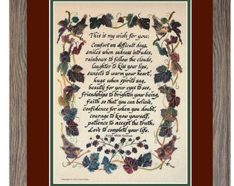 Ralph Waldo Emerson This is my wish for you framed art.