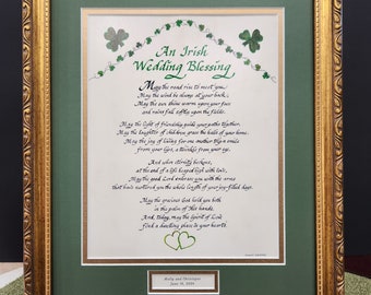 Irish Wedding Blessing custom framed verse