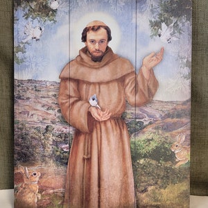 Saint Francis Pallet sign Christian wall decor