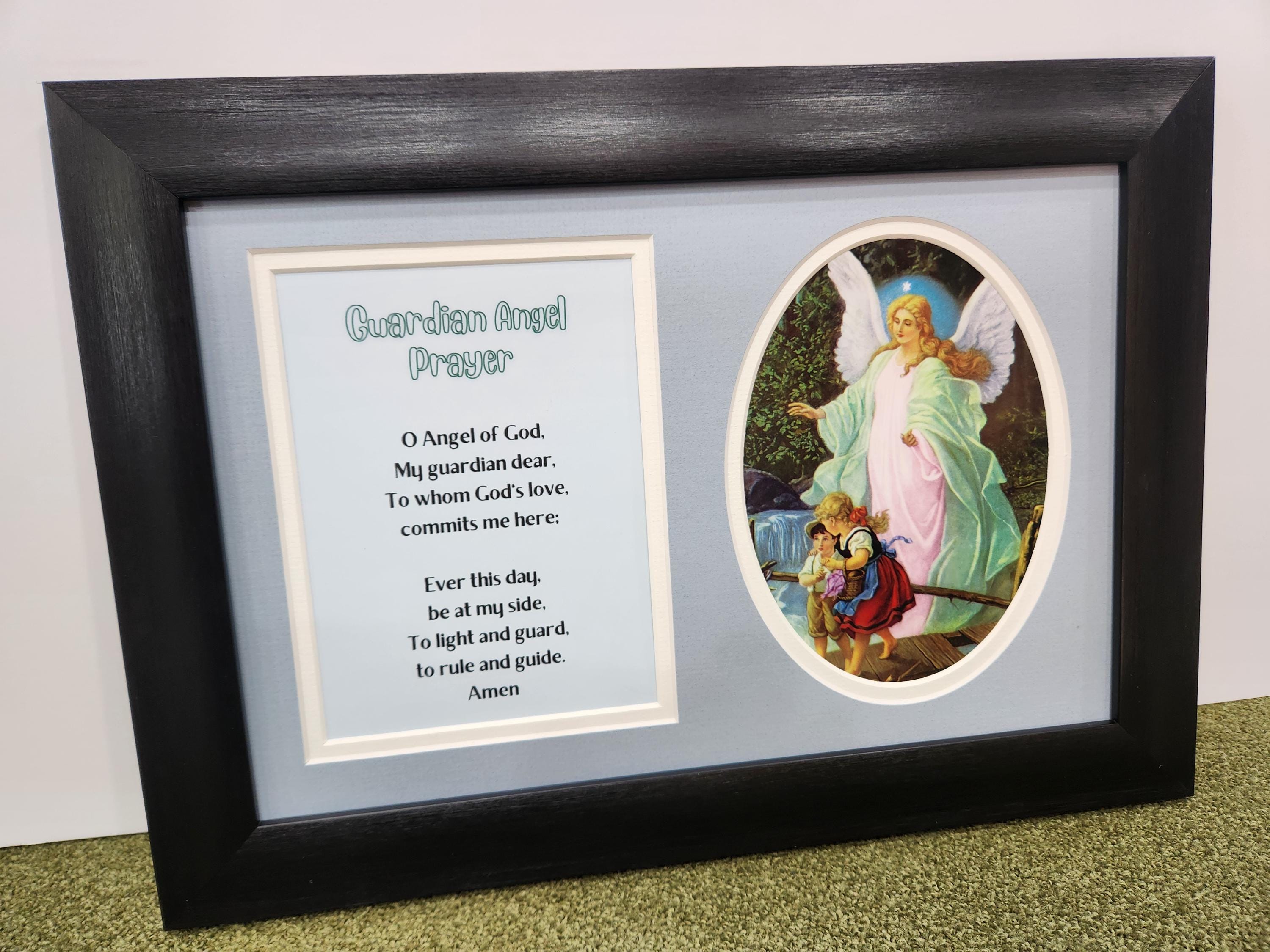 Framed Guardian Angel Print With Prayer. - Etsy