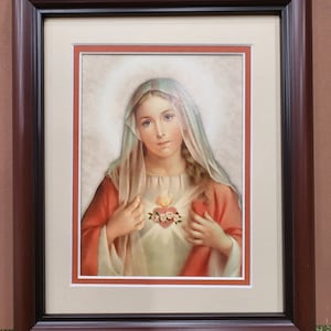 Immaculate heart of Mary custom framed art print