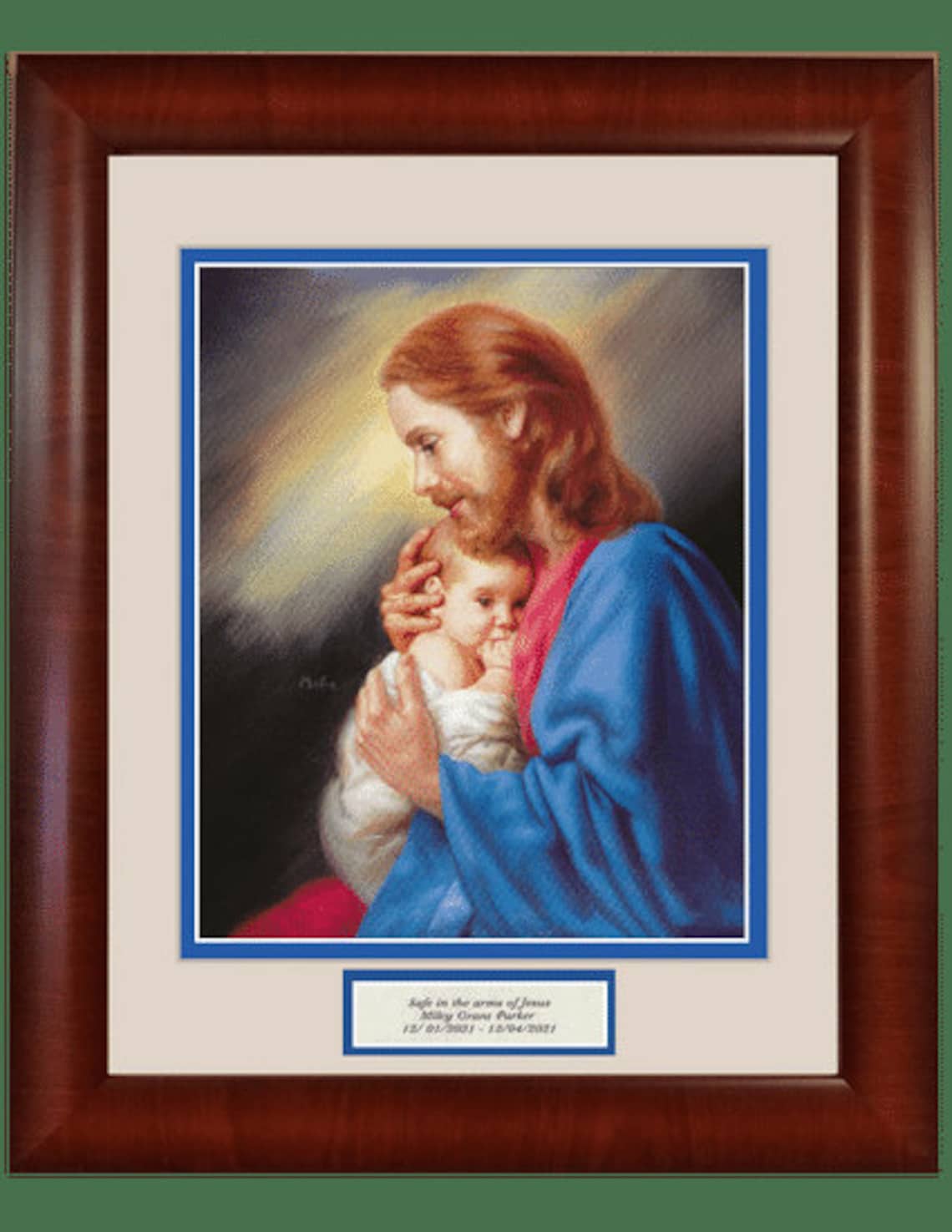 Sympathy Memorial Framed Picture Jesus Holding Baby Etsy
