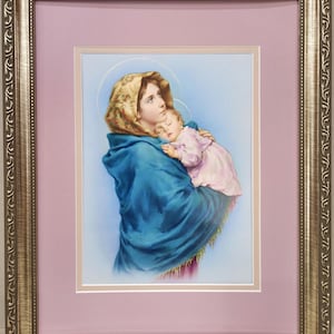 Madonna of the Streets Ferruzzi Print Mother and child custom framed and matted picture