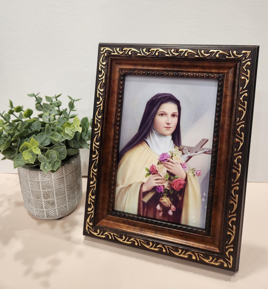 St. Therese of Lisieux Small Framed Catholic Saint Desktop Picture - Etsy