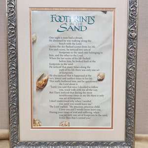 Footprints in the sand poem custom framed picture