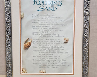 Cuadro personalizado poema huellas en la arena