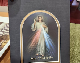Impresión de la Divina Misericordia: Jesús, en ti confío - Enmarcado 8x10