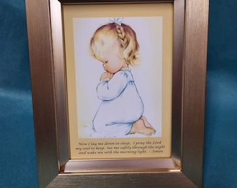 Jetzt lege ich mich hin, um kleines Mädchen zu schlafen gerahmt Bild.