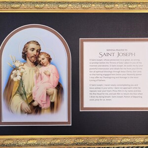 Saint Joseph with Jesus Novena custom framed picture