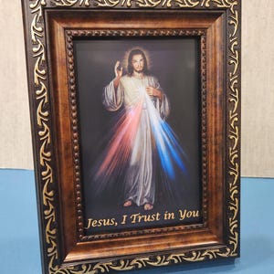 Divine Mercy Desktop small framed print - Jesus I trust in you