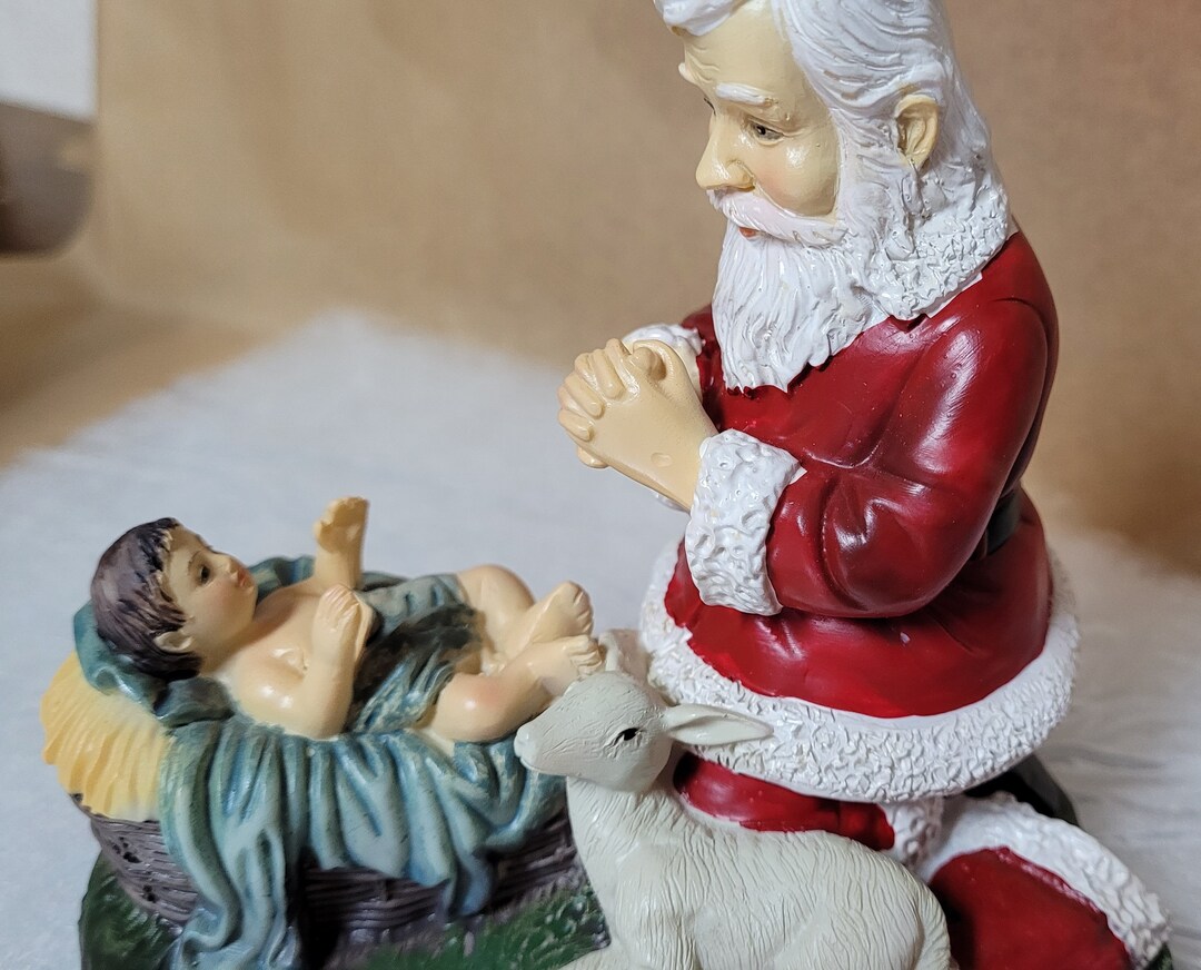 Adoring Santa Small Figurine - Etsy