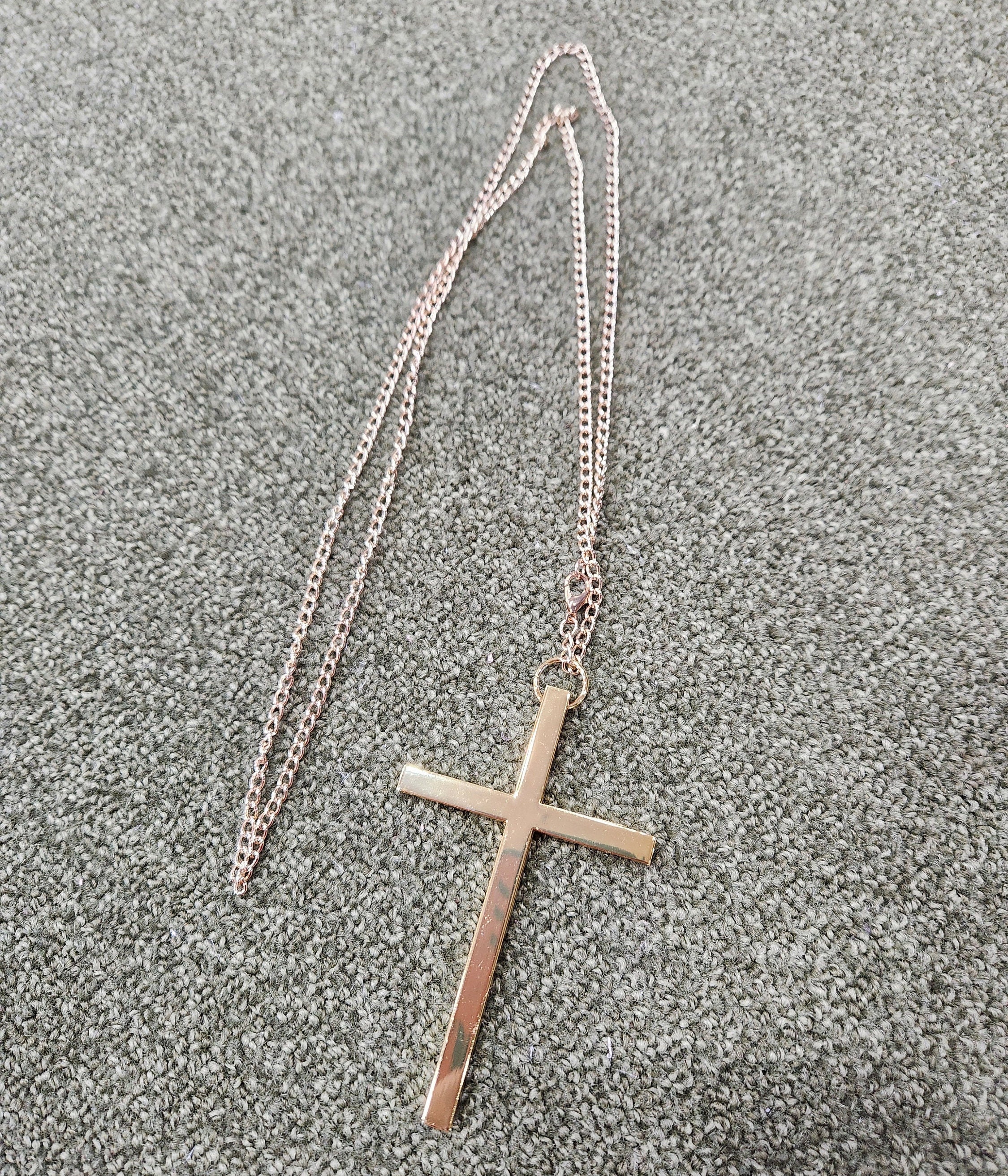 Shiny Gold Plate Clergy Cross Necklace 3 1 2 High Etsy Ireland